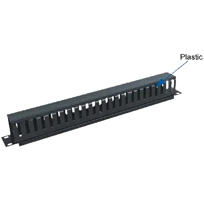 19" vyvazovací panel 1U jednostr.plast.lišta (BK)