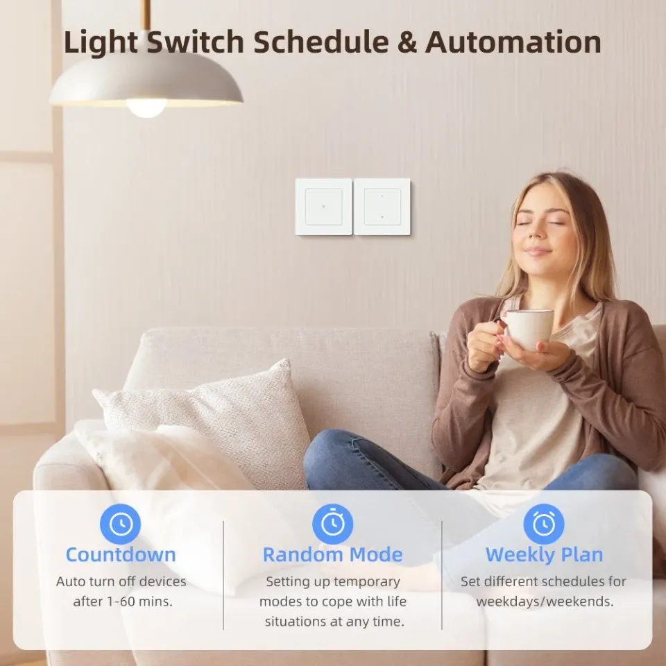 IMMAX NEO SMART vypínač Nexa 2-tlačítkový, Wi-Fi, 230V, TUYA