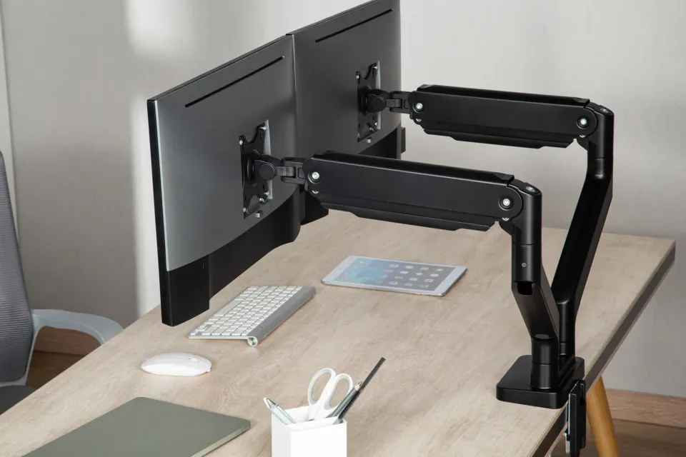 Držák monitoru Brateck LDT60-C024 dvě ramena vedle sebe mechanická pružina Heavy Duty