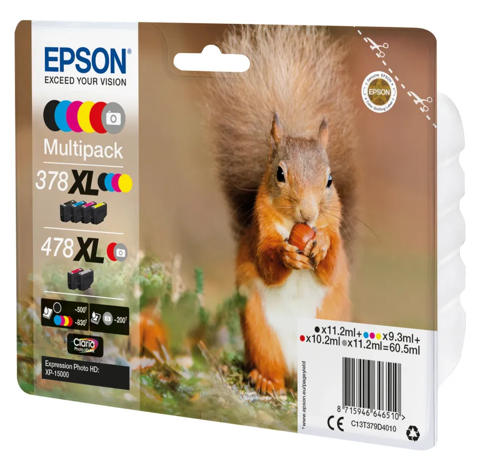 EPSON cartridge T379D (black/cyan/yellow/magenta/red/grey) multipack XL (veverka