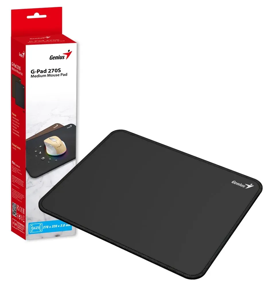 GENIUS podložka pod myš G-Pad 270S/ 270 x 220 x 2 mm/ černá