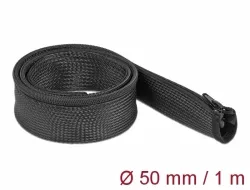 Delock Opletené opláštení se zipovým uzáverem, 1 m x 50 mm, cerné