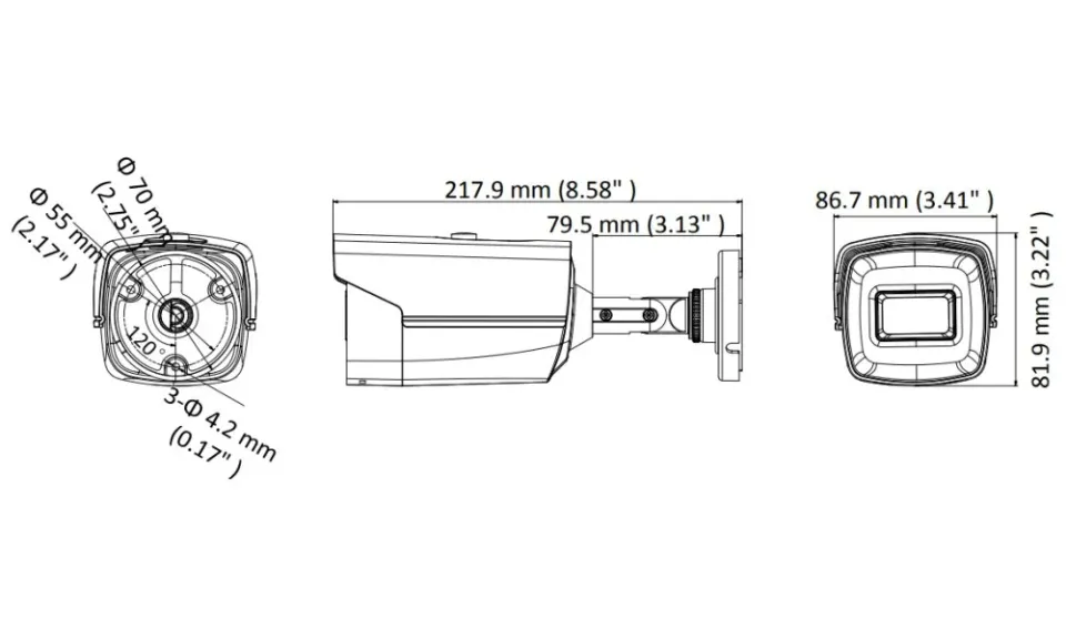 Hikvision DS-2CE16H8T-IT3F(2.8mm) - 5MPix HDTVI Bullet kamera; IR 60m, 4v1, IP67, WDR 130dB