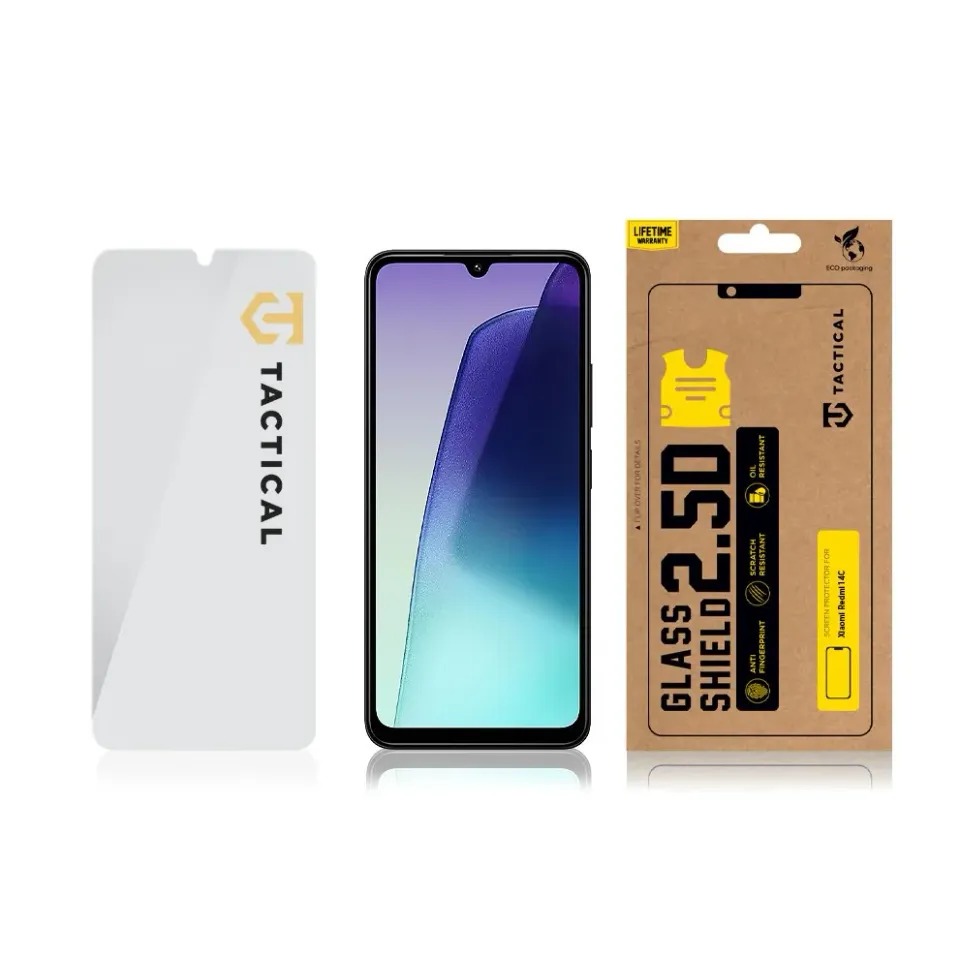Tactical Glass Shield 2.5D sklo pro Xiaomi Redmi 14C 4G/A4 5G/A5/Poco C75 Clear