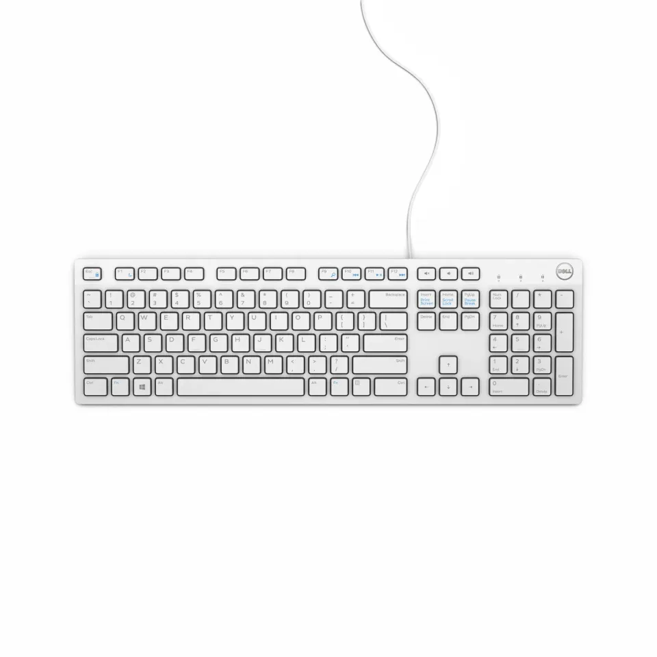 DELL klávesnice KB216/ multimediální/ německá/ GER/ DE/ USB/ drátová/ bílá