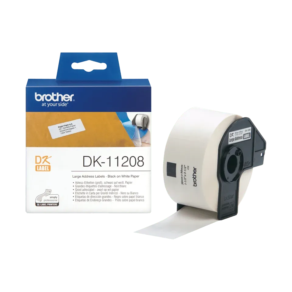 Brother - DK-11208 (papírové / široké adresy-400 ks) 38x90mm