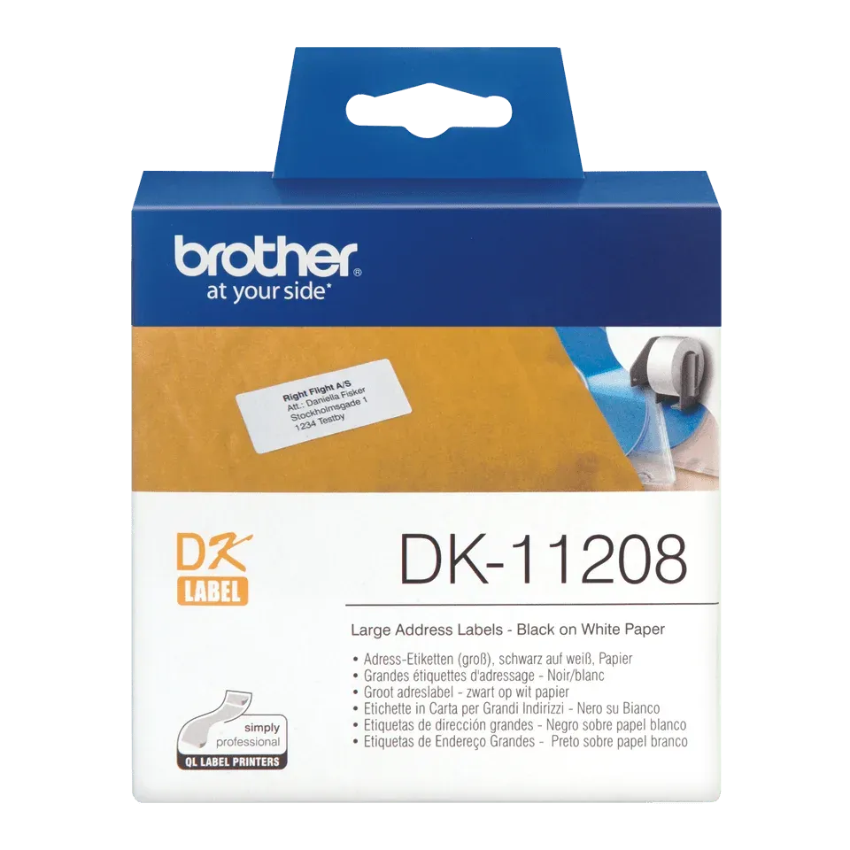 Brother - DK-11208 (papírové / široké adresy-400 ks) 38x90mm