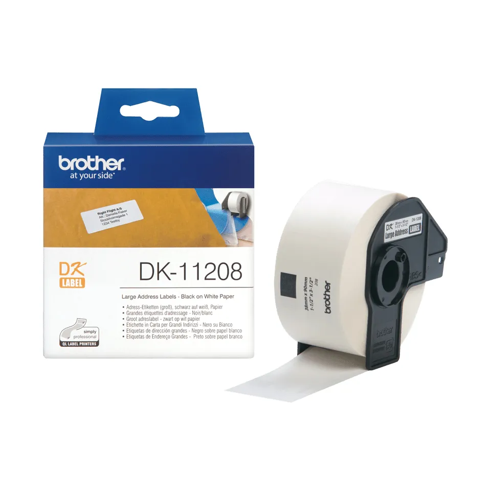 Brother - DK-11208 (papírové / široké adresy-400 ks) 38x90mm