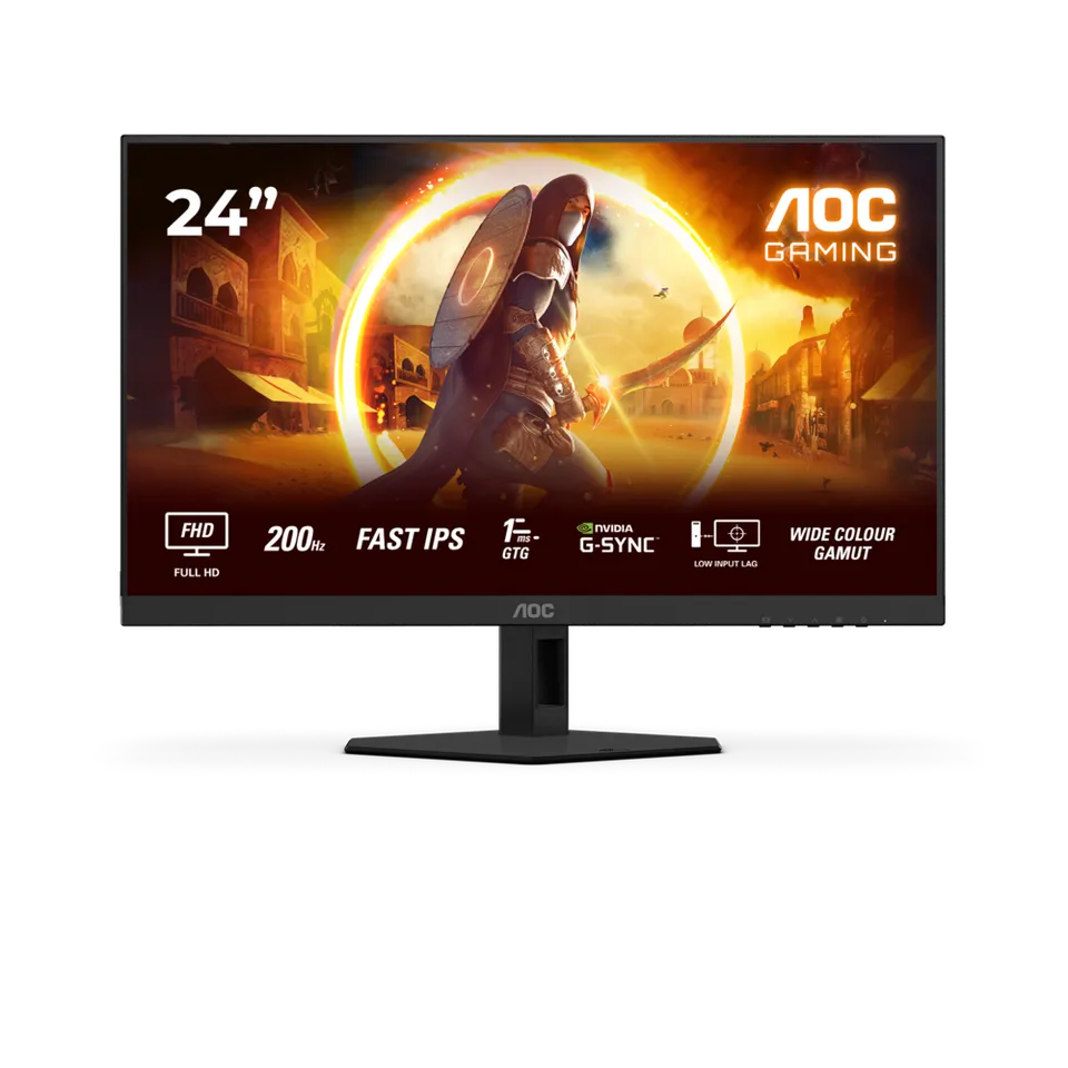 AOC LCD herní 24G4HRE 23,8" IPS/1920x1080@200Hz/0,5ms/300cd/2xHDMI/DP/Repro/VESA