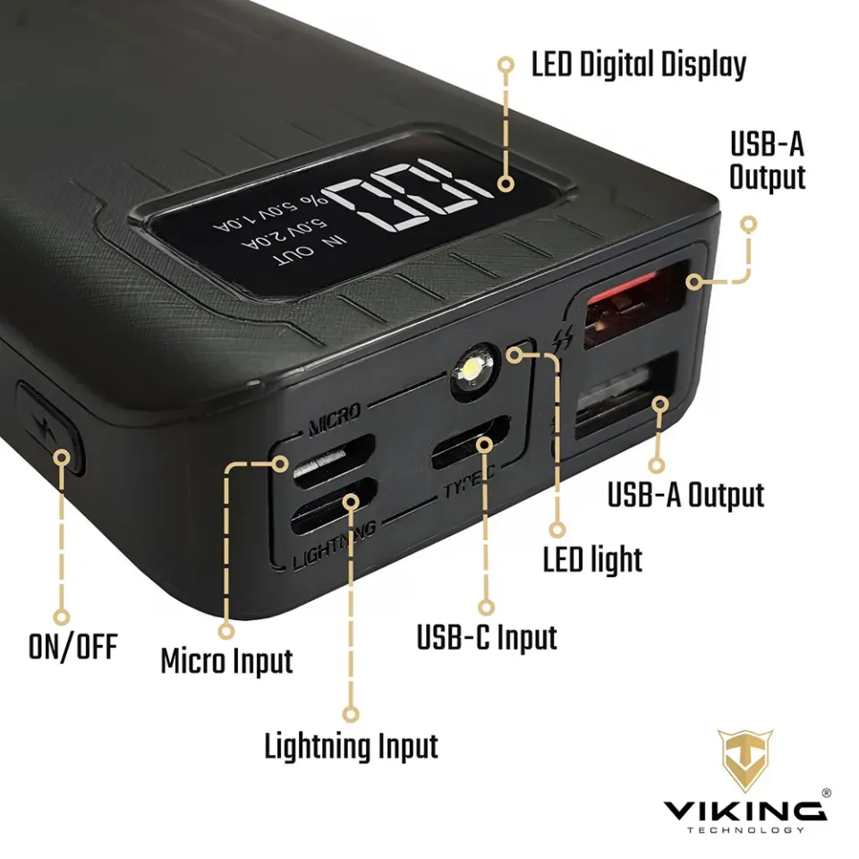Viking powerbanka go10, 10000mAh, černá