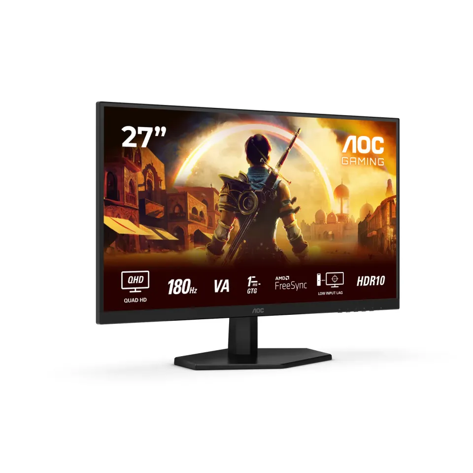 AOC LCD herní Q27G42XNE 27" VA/2560x1440@180Hz/0,5ms/300cd/2xHDMI/DP/Repro/VESA