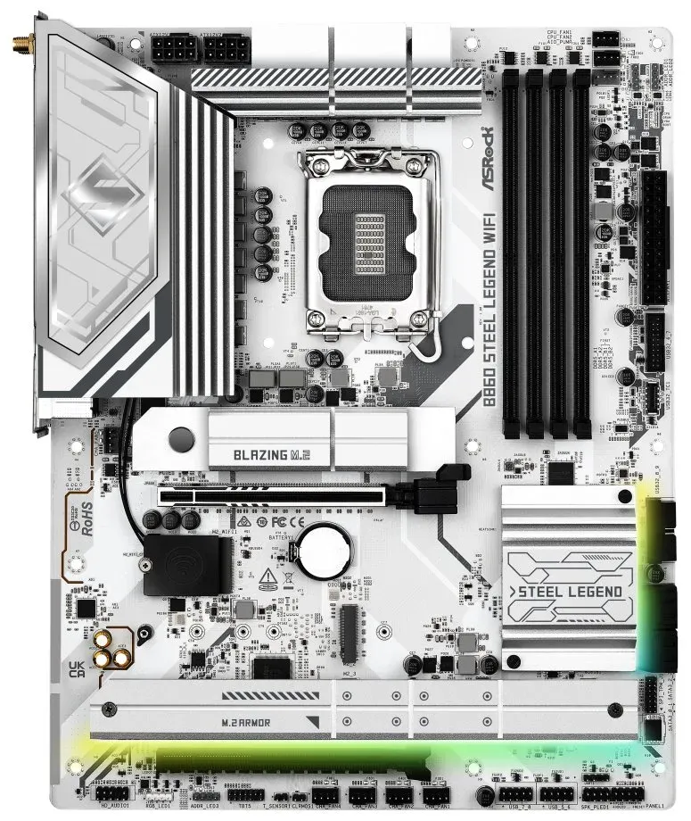ASRock B860 Steel Legend WiFi / Intel B860 / LGA1851 / 4x DDR5 / 4x M.2 / HDMI / DP / Thunderbolt 4 / WiFi / ATX