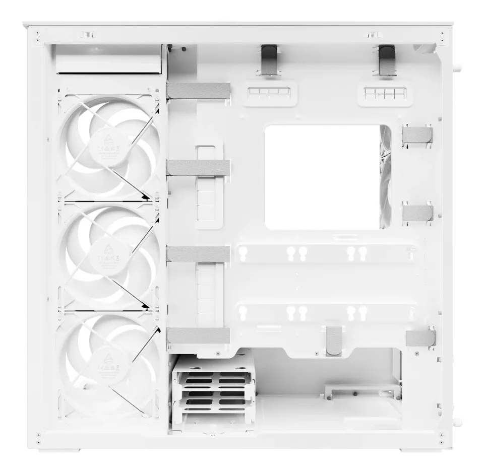 ARCTIC case Xtender Tower, transparent window, držák GPU, white