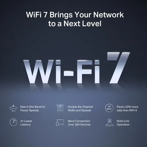 MERCUSYS MR47BE - BE9300 Tri-Band Wi-Fi 7 Router, 2.5G WAN, 3x 2.5G LAN, EasyMes