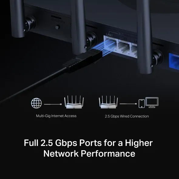 MERCUSYS MR47BE - BE9300 Tri-Band Wi-Fi 7 Router, 2.5G WAN, 3x 2.5G LAN, EasyMes