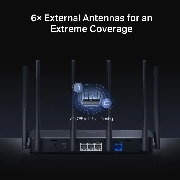 MERCUSYS MR47BE - BE9300 Tri-Band Wi-Fi 7 Router, 2.5G WAN, 3x 2.5G LAN, EasyMes
