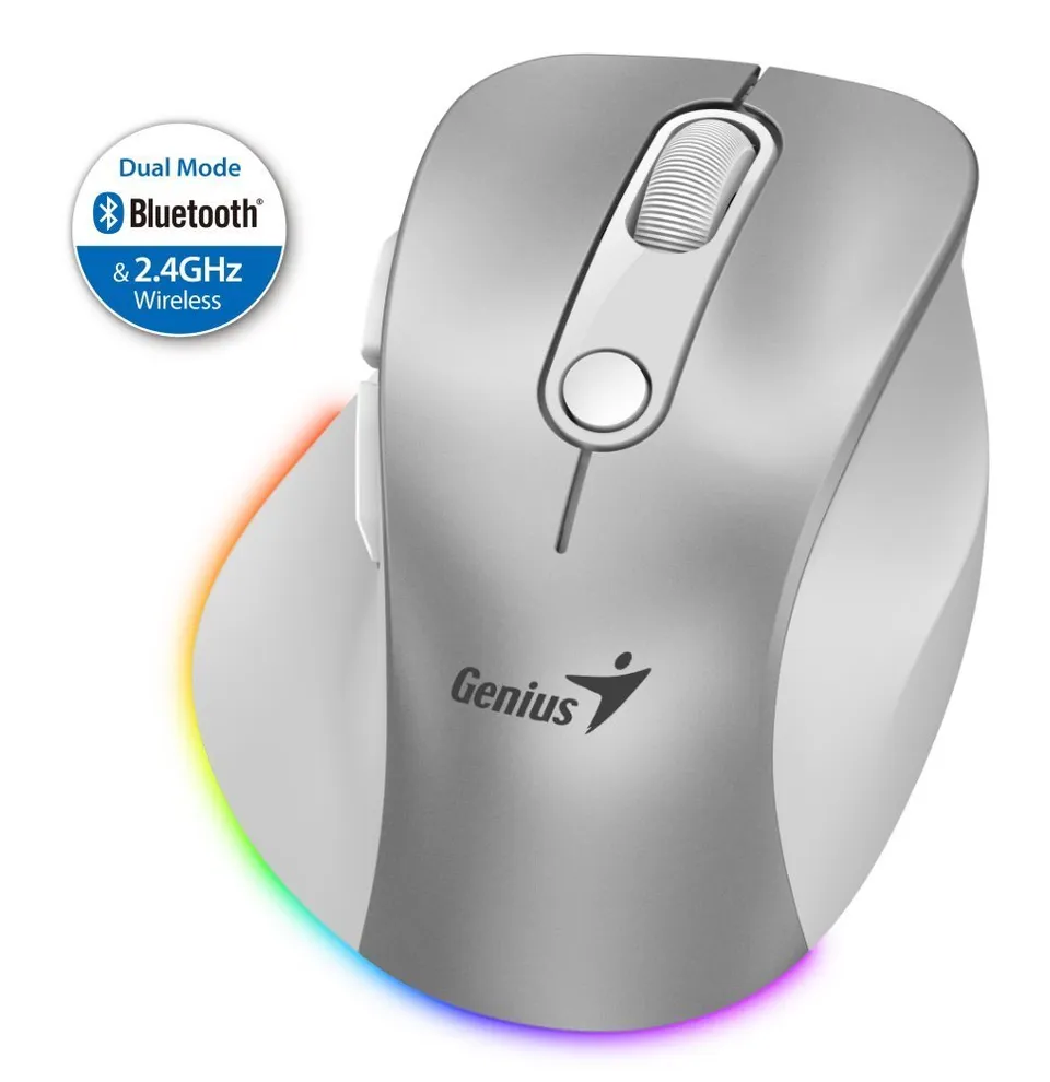 Genius Ergo 9000S Pro Myš, bezdrátová, optická, 2400DPI, 6 tlačítek, BT, 2,4GHz, (31030039402)
