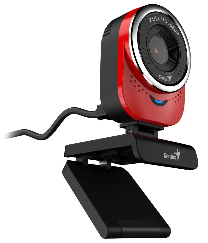 GENIUS VideoCam Webkamera Genius QCam 6000 červená Full HD 1080P, mikrofon, USB 2.0,