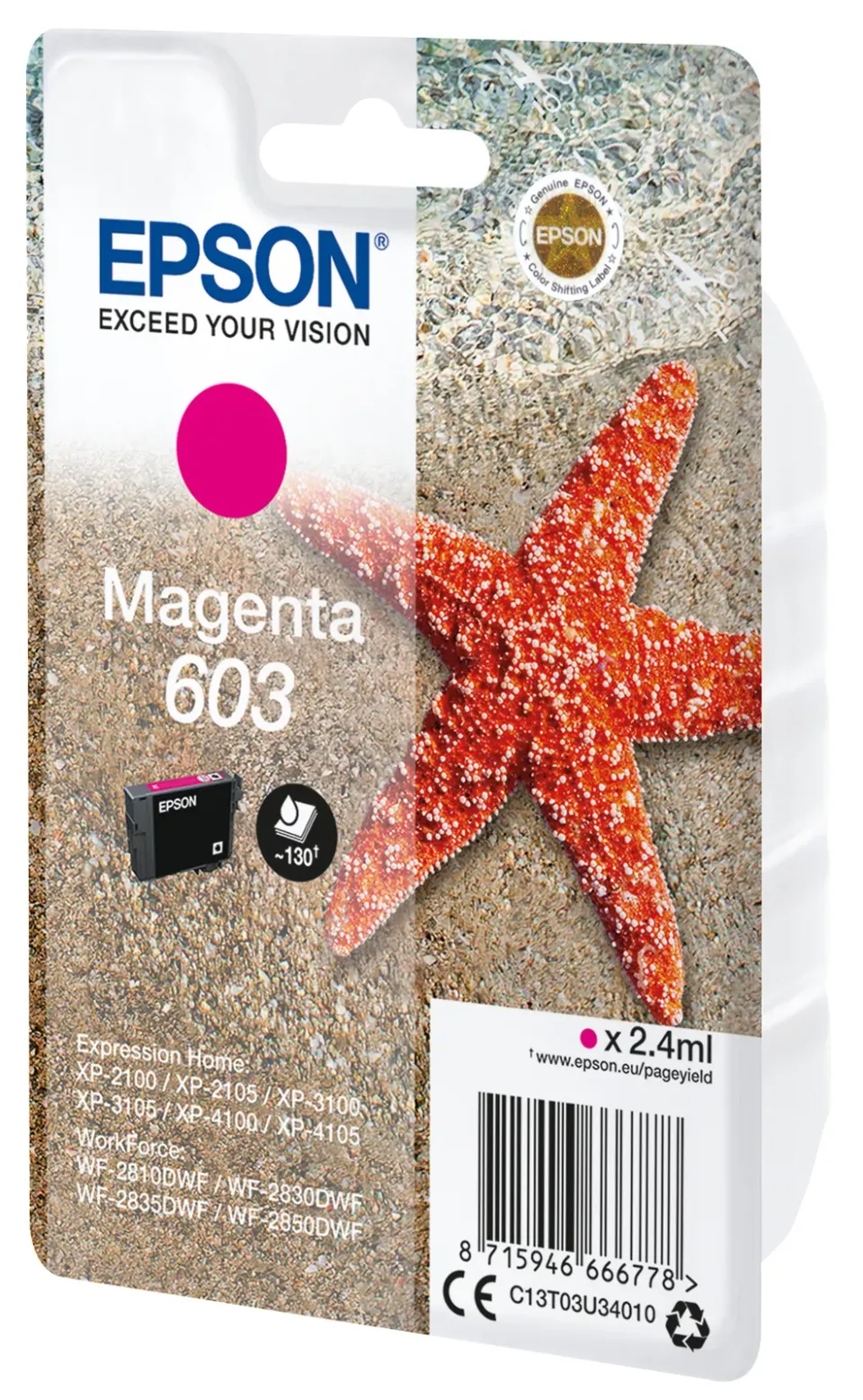 EPSON cartridge T03U3 magenta (hvězdice)