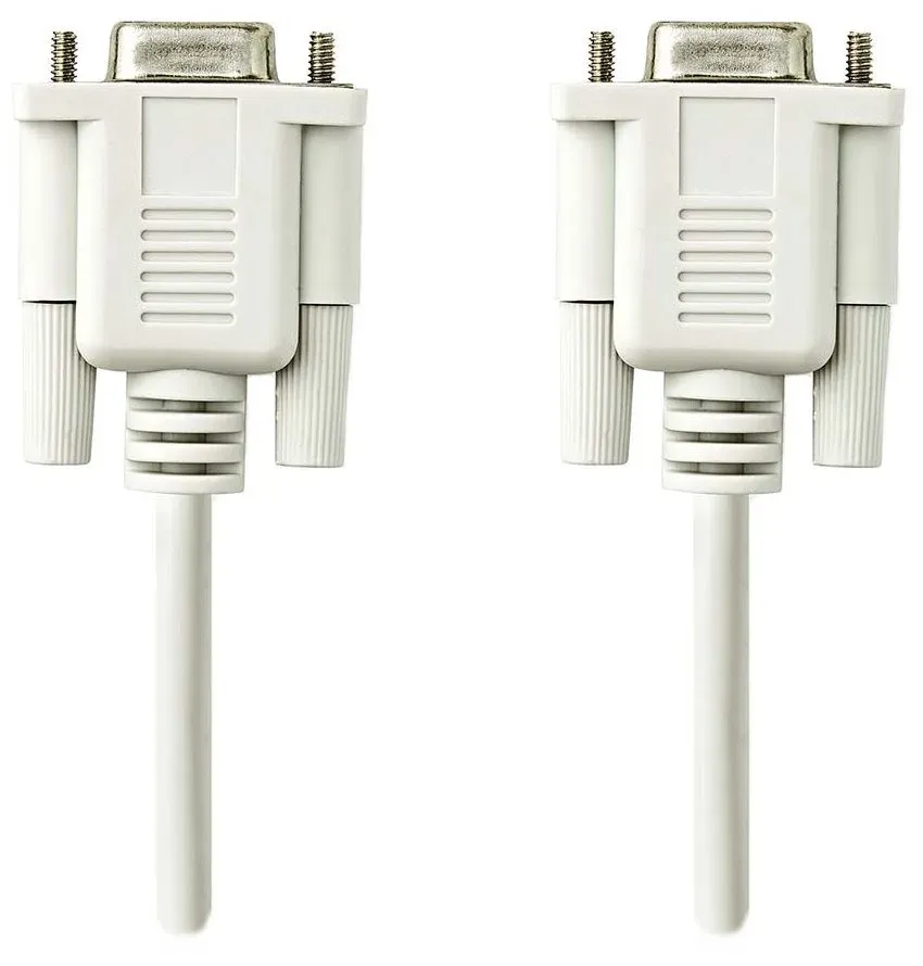 NEDIS sériový kabel/ D-SUB 9-pin zásuvka - D-SUB 9-pin zásuvka/ slonovinová/ bulk/ 2m