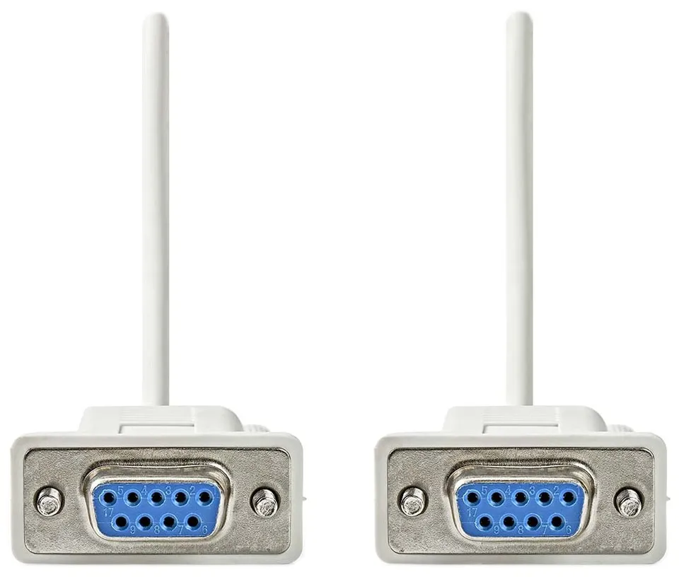 NEDIS sériový kabel/ D-SUB 9-pin zásuvka - D-SUB 9-pin zásuvka/ slonovinová/ bulk/ 2m