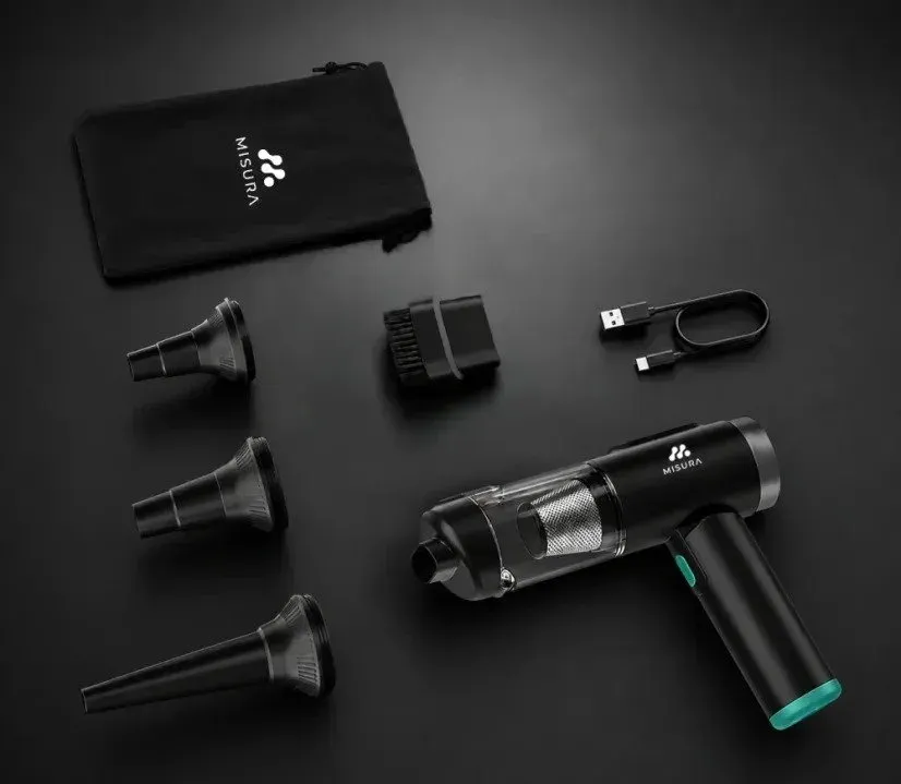 MISURA bezdrátový vysavač do auta MA01 Pro, skládací, přenosný, sací tlak 19000 Pa, baterie 7800 mAh, USB-C, černý