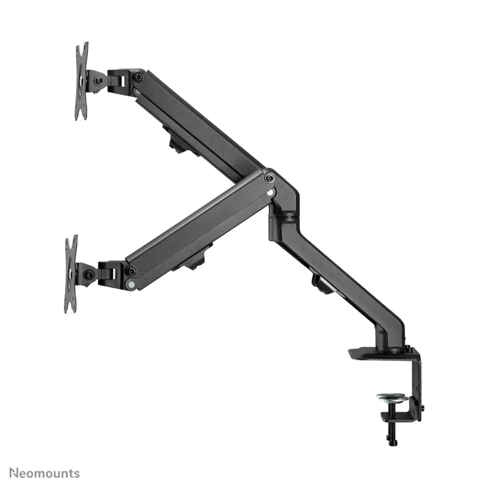 Neomounts FPMA-D650DBLACK/Držák displeje/na stůl/17-27"/svorka+průchodka/VESA 100X100/nosn.2x7kg/2 displeje/černý