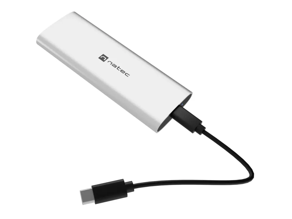 Externí box pro SSD Natec RHINO M.2 NVME LITE USB-C 3.2 GEN 2, hliníkové tělo, ARCTIC SILVER
