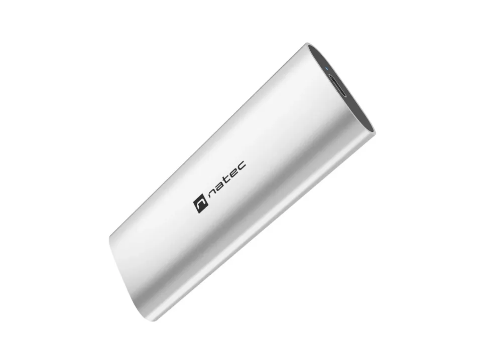 Externí box pro SSD Natec RHINO M.2 NVME LITE USB-C 3.2 GEN 2, hliníkové tělo, ARCTIC SILVER