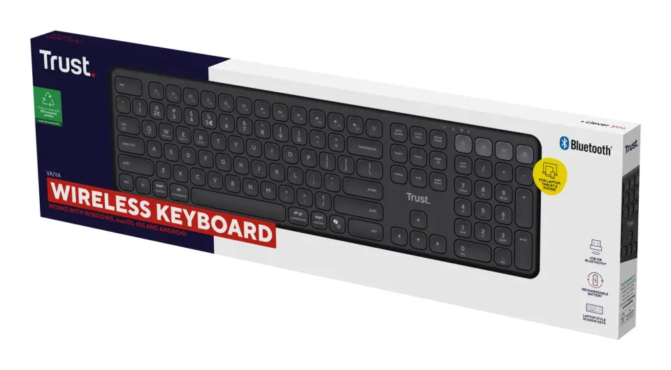 TRUST VAIYA MULTIDEVICE WIRLS KEYBOARD US