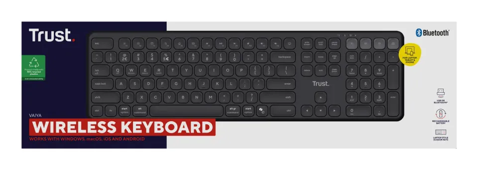 TRUST VAIYA MULTIDEVICE WIRLS KEYBOARD US