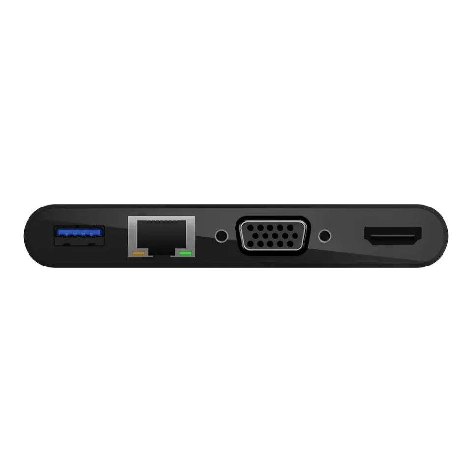 Belkin USB-C multimediální adaptér na HDMI, VGA, RJ45, USB-A 3.0, černá