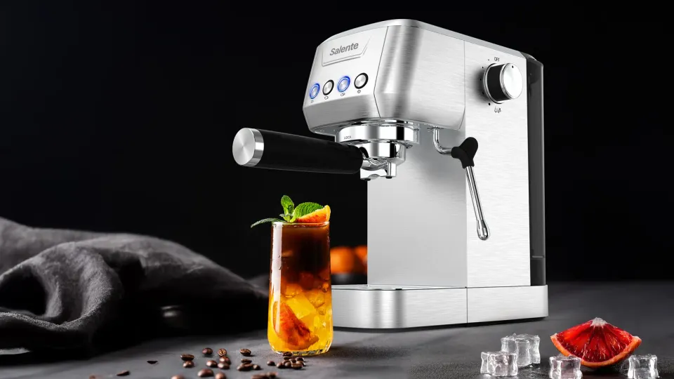 Salente Coffio, pákový kávovar, nerez