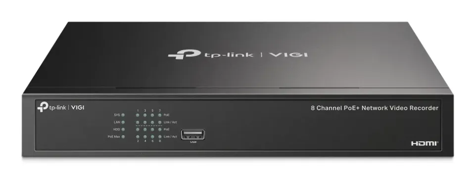 TP-LINK VIGI NVR1008H-8P 8kanálový PoE+ síťový videorekordér