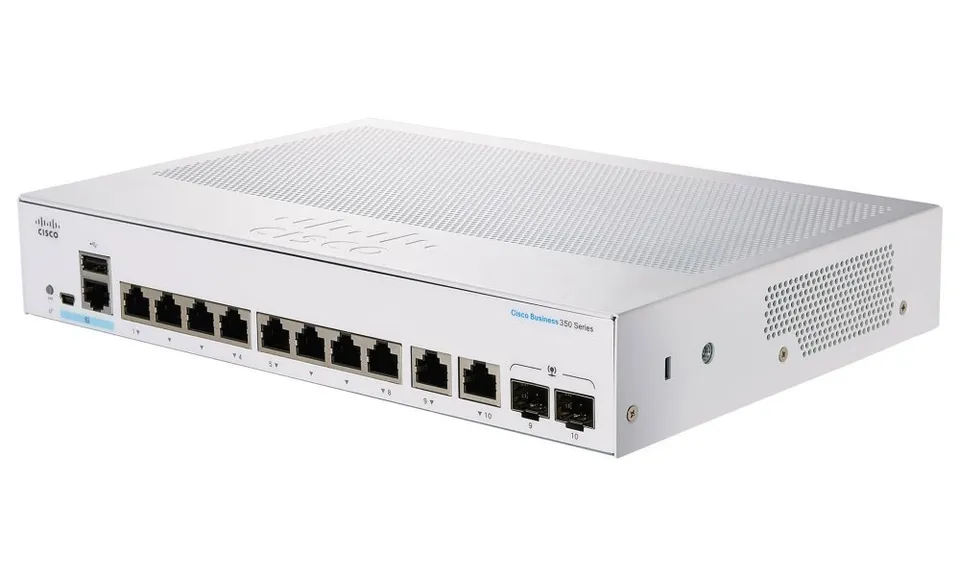 Cisco switch CBS350-8T-E-2G-EU (8xGbE,2xGbE/SFP combo,fanless)