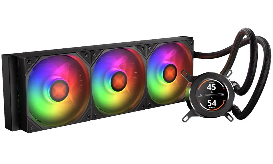 Krux vodní chladič CPU HydroGlance 360 ARGB LCD / 3x120mm ARGB / PWM / display / AMD i Intel
