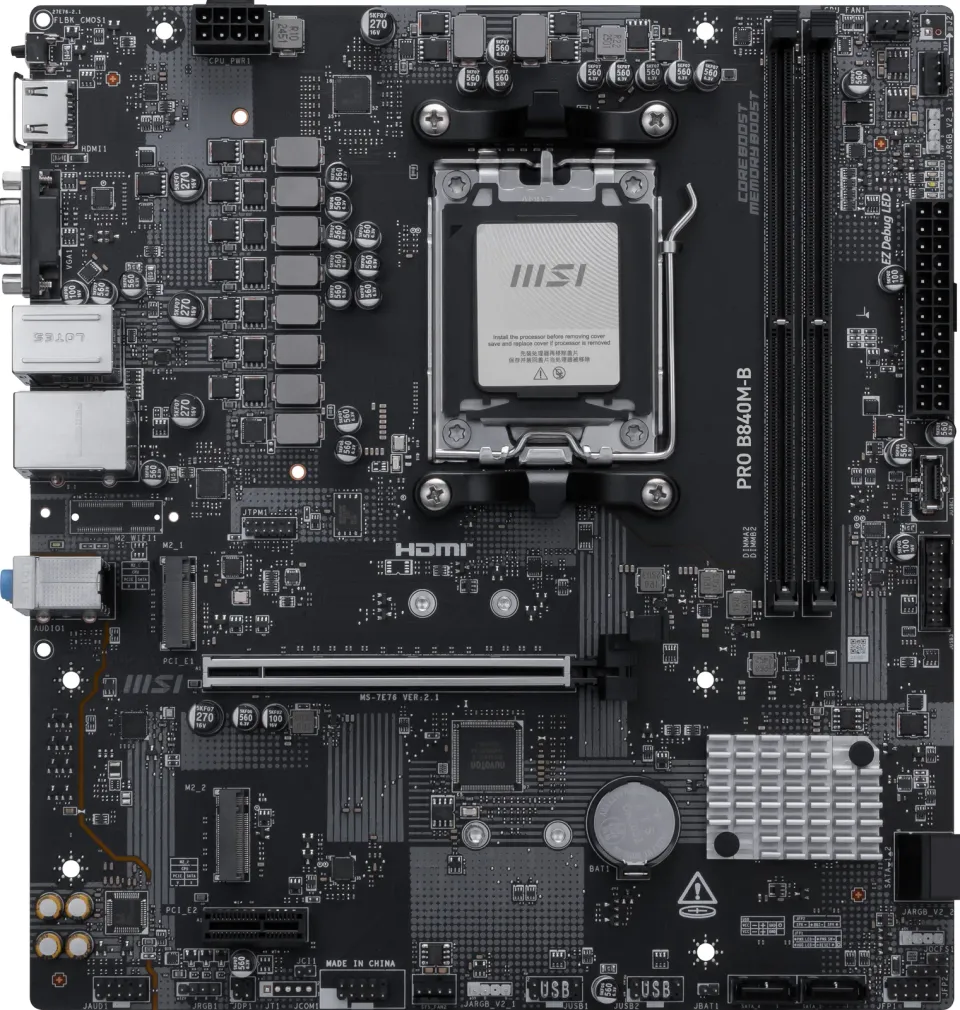 MSI PRO B840M-B/AM5/2x DDR5 UDIMM/mATX