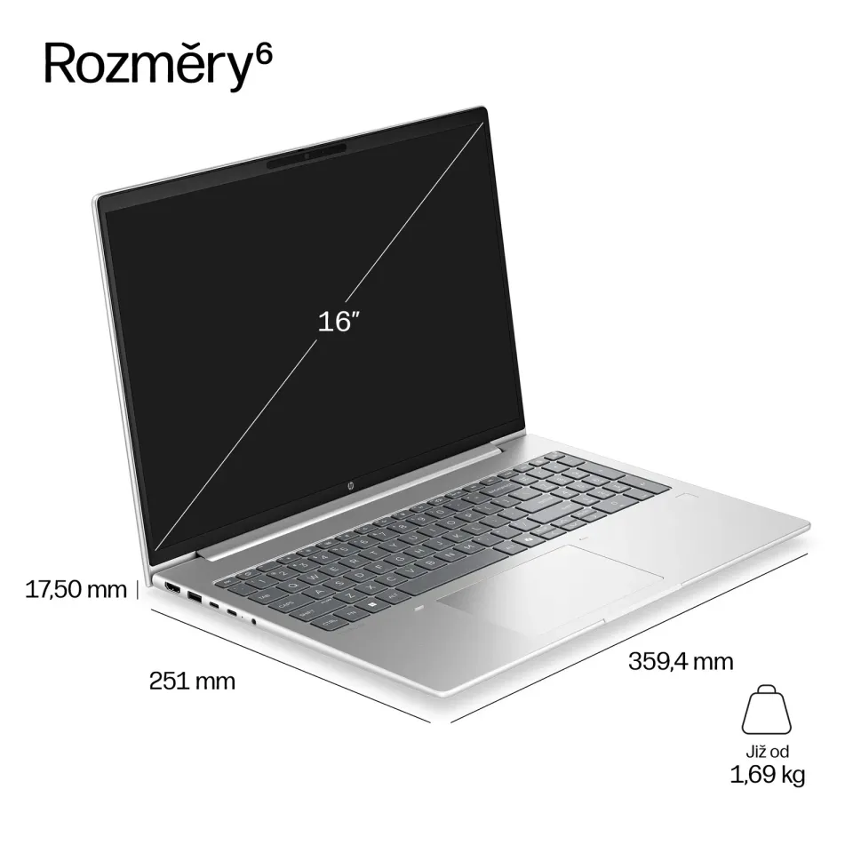 HP ProBook 4/G2i/7-350/16"/WUXGA/16GB/512GB/Intel int/W11P/Silver/3R
