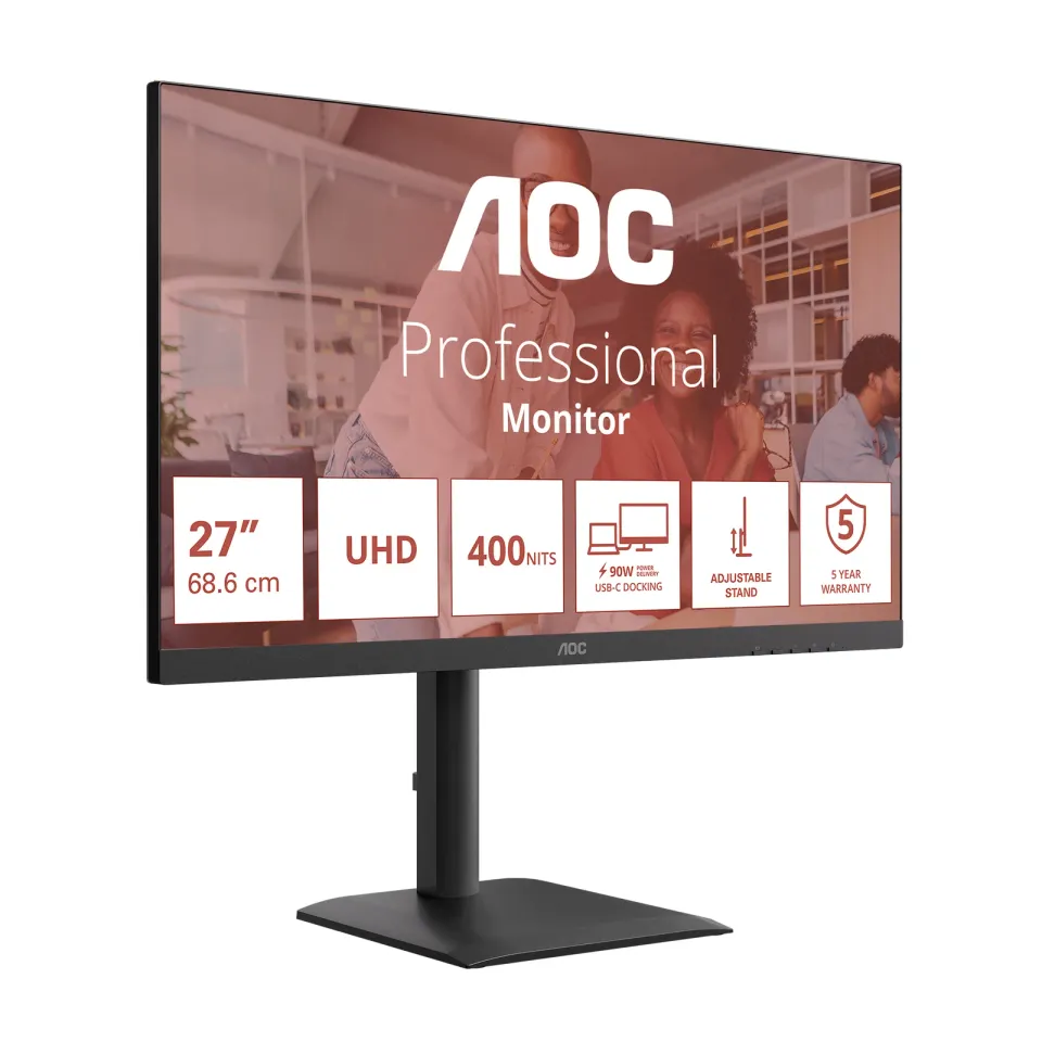 AOC LCD U27E4CV 27" IPS 4K/3840x2160@60Hz/4ms/400cd/2xHDMI/DP/4xUSB/USB-C dock/R