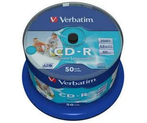 VERBATIM CD-R AZO 700MB, 52x, printable, spindle 50 ks