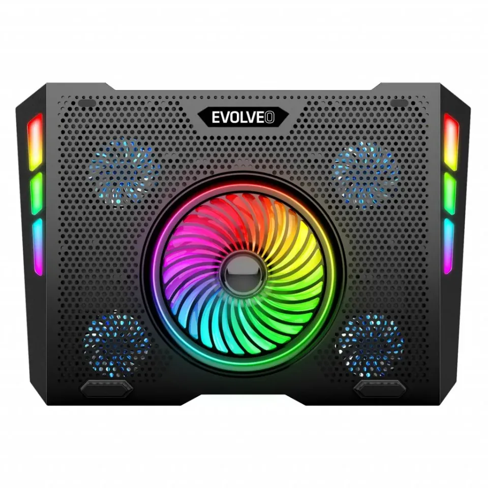 EVOLVEO Ania 16, chladicí podstavec pro notebook 10-17", 5x ventiátor, RGB podsv