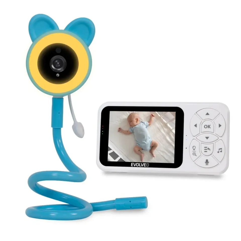 EVOLVEO Baby Monitor N35 – dětská chůvička s kamerou, VOX, teploměr, noční viděn