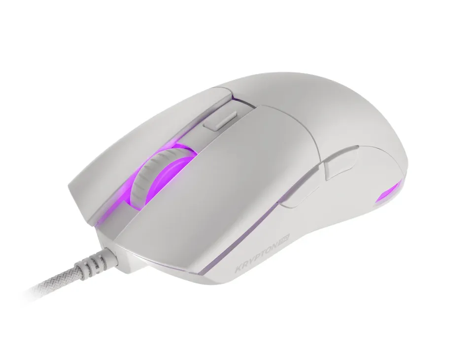 Genesis herní optická myš KRYPTON 750/RGB/8000 DPI/Herní/Optická/8 000 DPI/Drátová USB/Bílá