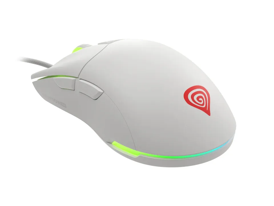 Genesis herní optická myš KRYPTON 750/RGB/8000 DPI/Herní/Optická/8 000 DPI/Drátová USB/Bílá