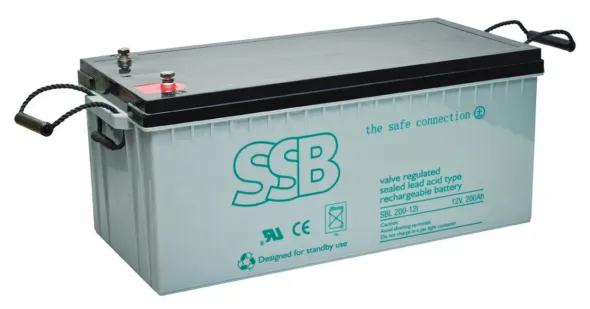 SSB olověná baterie AGM 12V 200Ah, životnost 10-12let, M8 konektor