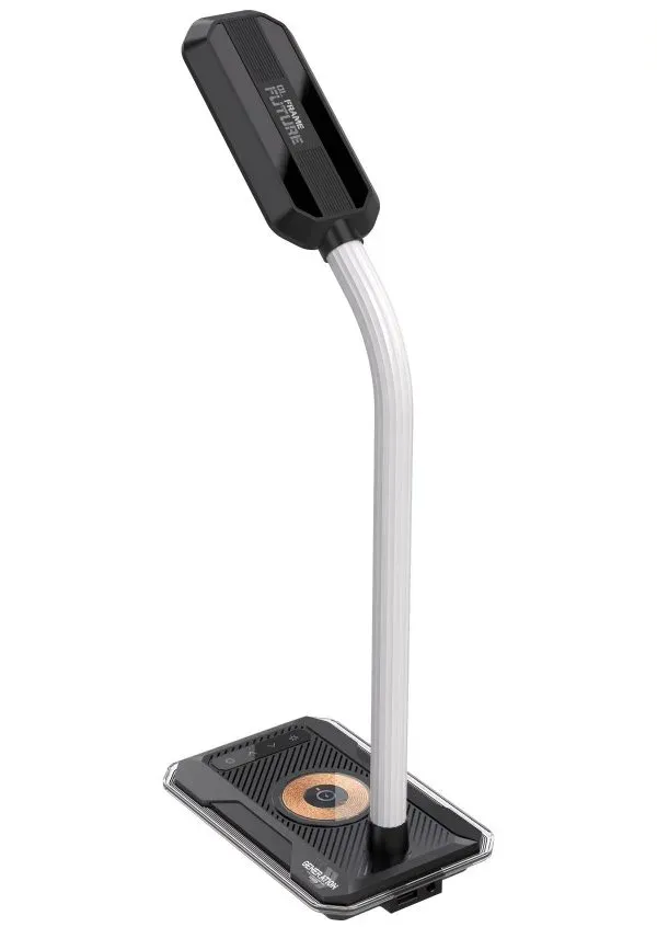 IMMAX LED stolní lampička GAMER RGB/ Qi nabíjení/ RGB/ 250lm/ 5V/2,1A/ USB výstup/ černá