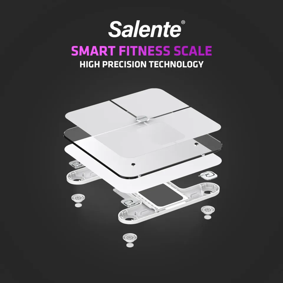 Salente BodyFit, chytrá osobní diagnostická fitness váha, Bluetooth, bílá