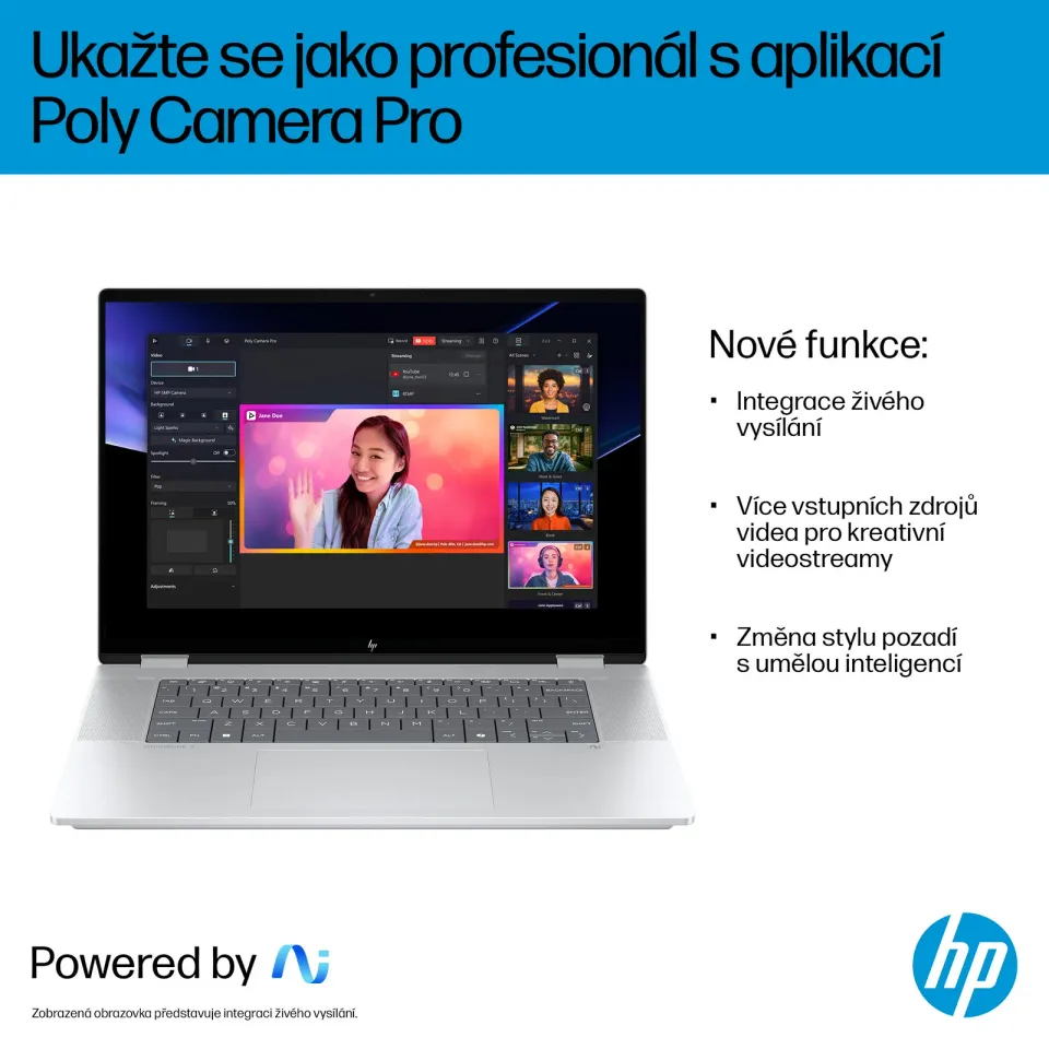 NTB HP OmniBook X Flip NG 16-as0433nc, Ultra 7-256V, Touch/16" 2K OLED, 16GB LPDDR5X, 1TB, Win 11,Stylus, 2Y On-site