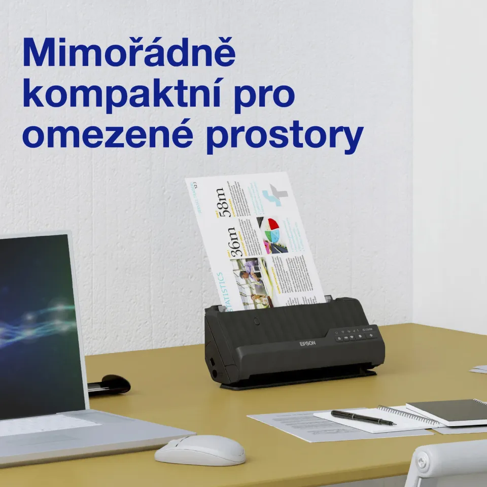 EPSON skener ES-C320W - A4/600x600dpi/USB/Wi-Fi/LAN/DADF