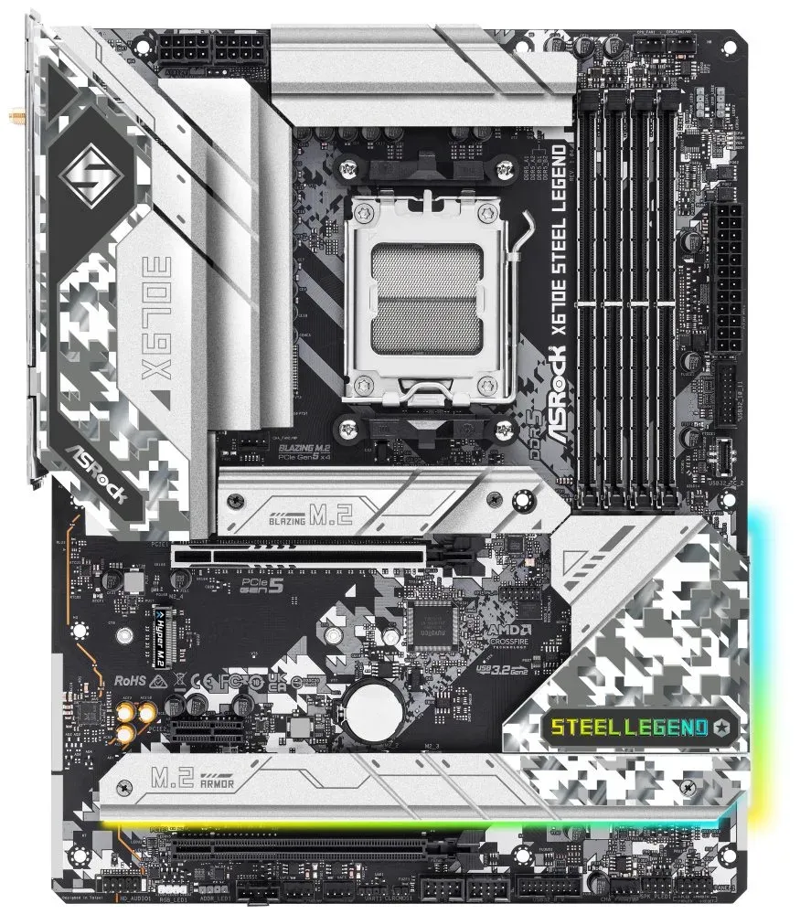 OPRAVENÉ - ASRock X670E Steel Legend / AMD X670 / AM5 / 4x DDR5 / 4x M.2 / HDMI / DP / USB-C / WiFi / ATX